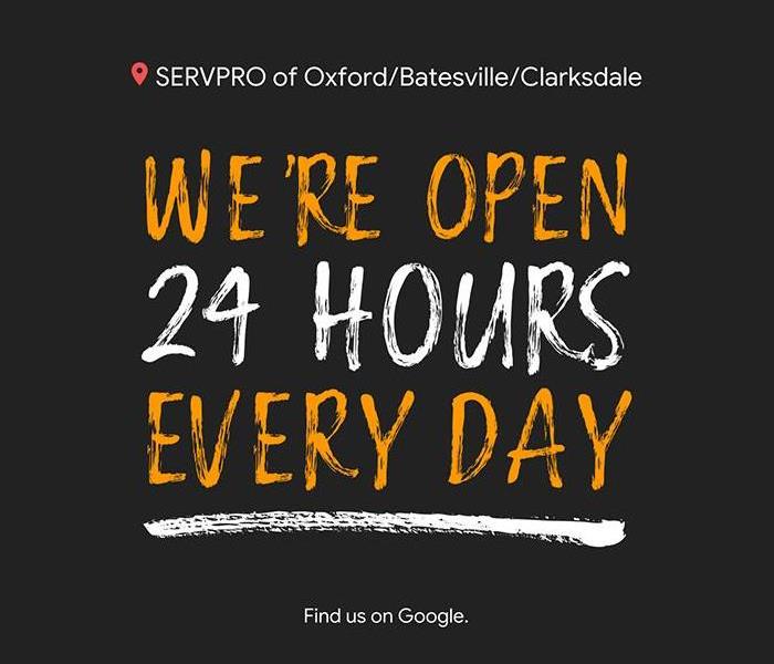 All text image stating "We're Open 24 Hours Every Day"