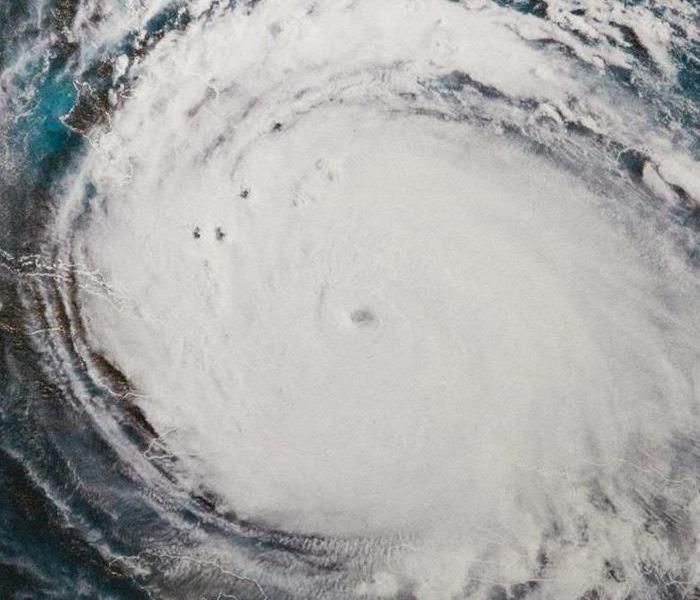 Satellite view of a hurricane system